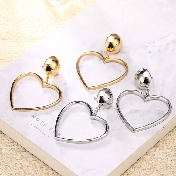 Jewelry - !!!!5 for $25 Large Heart Shape Statement Earrings